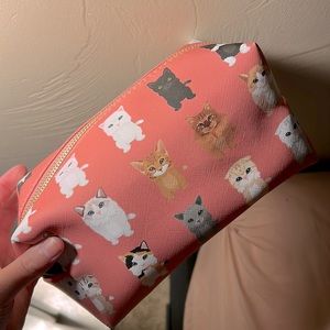 Pink Kitty Cat Makeup Travel Case Cosmetic Bag